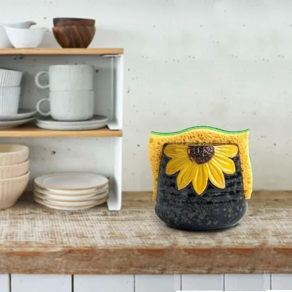 Sunflower Sponge Holder for Kitchen Sink, Beautiful Decor (sponge not included) - Picture 4 of 4